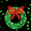Jingle Jollys Solar Wreath 50 LED Christmas Lights Xmas Decoration