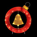Jingle Jollys 60cm LED Bell Wreath Christmas Lights Decoration