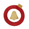 Jingle Jollys 60cm LED Bell Wreath Christmas Lights Decoration