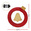 Jingle Jollys 60cm LED Bell Wreath Christmas Lights Decoration