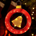 Jingle Jollys 60cm LED Bell Wreath Christmas Lights Decoration