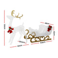 Jingle Jollys 215 LED Christmas Lights Reindeer Sleigh Decoration