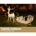 Jingle Jollys 215 LED Christmas Lights Reindeer Sleigh Decoration