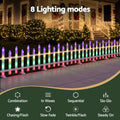 Jingle Jollys 3m Solar Christmas Fence Lights Outdoor Garden Path Decor Multicolour 8pc