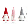 Jingle Jollys Christmas Gnomes Light Up Christmas Decorations Plush Goblin Set of 3 Warm White