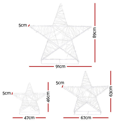 3 PCS Christmas Lights 900 LED Fairy Light Star Decorations Jingle Jollys