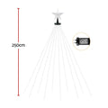 Jingle Jollys 2.5M Christmas Tree Lights Christmas Lights Tree Topper Waterfall Fairy Lights White
