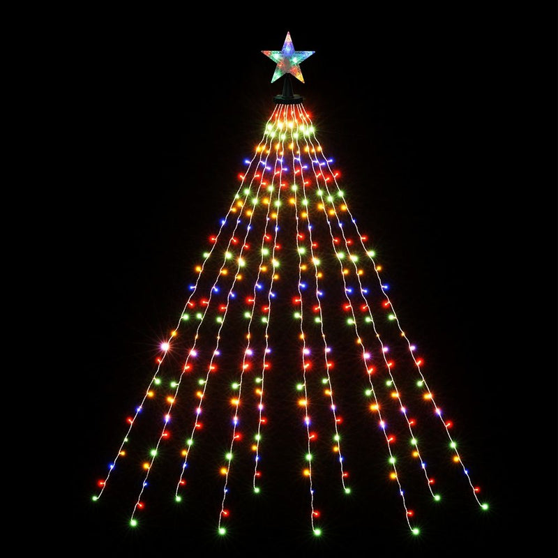Jingle Jollys 2.5M Christmas Lights Waterfall 300 LED Star Topper