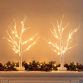 Jingle Jollys Lighted Branch Tree Christmas Decorations Warm White Christmas Lights 2 Pack 60cm