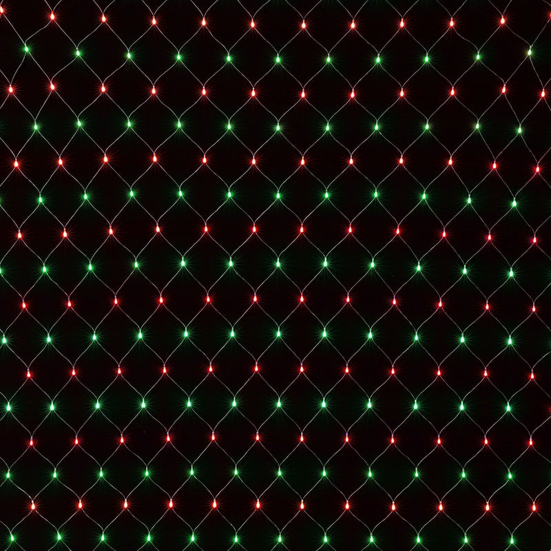 Jingle Jollys Christmas Lights 6x4m Christmas Net Lights 1000LED Red Green Festive Lighting
