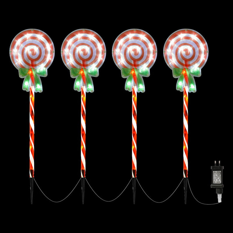Jingle Jollys 4PC Christmas Path Light 68 LED Garden Stake Decor