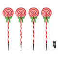 Jingle Jollys 4PC Christmas Path Light 68 LED Garden Stake Decor
