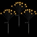Jingle Jollys Christmas Lights Solar Firefly Lights Garden Decoration Path Lights Warm White 3 Pack