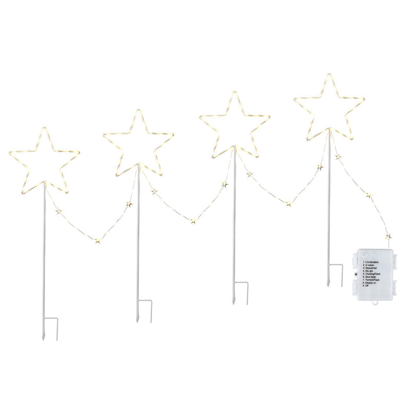 Jingle Jollys 4PC 144 LED Christmas Path Lights Garden Stake Decoration