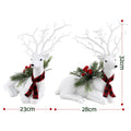 Jingle Jollys 32cm Christmas Reindeer Glitter Deer Ornaments Deco