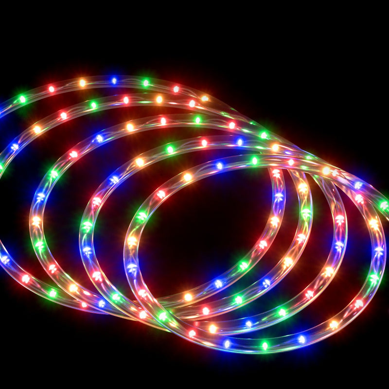 Jingle Jollys 20M Christmas Lights 600 LED String Rope Colourful