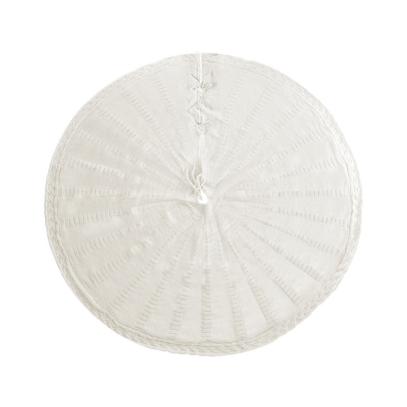 Jingle Jollys 120cm Knitted Christmas Tree Skirt Beige