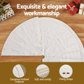 Jingle Jollys 120cm Knitted Christmas Tree Skirt Beige