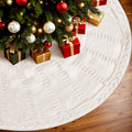 Jingle Jollys 120cm Knitted Christmas Tree Skirt Beige