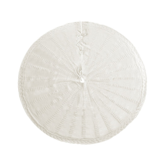 Jingle Jollys 90cm Christmas Tree Skirt Knitted Beige Xmas