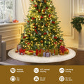 Jingle Jollys Christmas Tree Skirt 120cm White Plush Fluffy