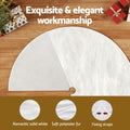 Jingle Jollys Christmas Tree Skirt 120cm White Plush Fluffy