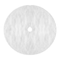 Jingle Jollys Christmas Tree Skirt 90cm Plush White Fluffy