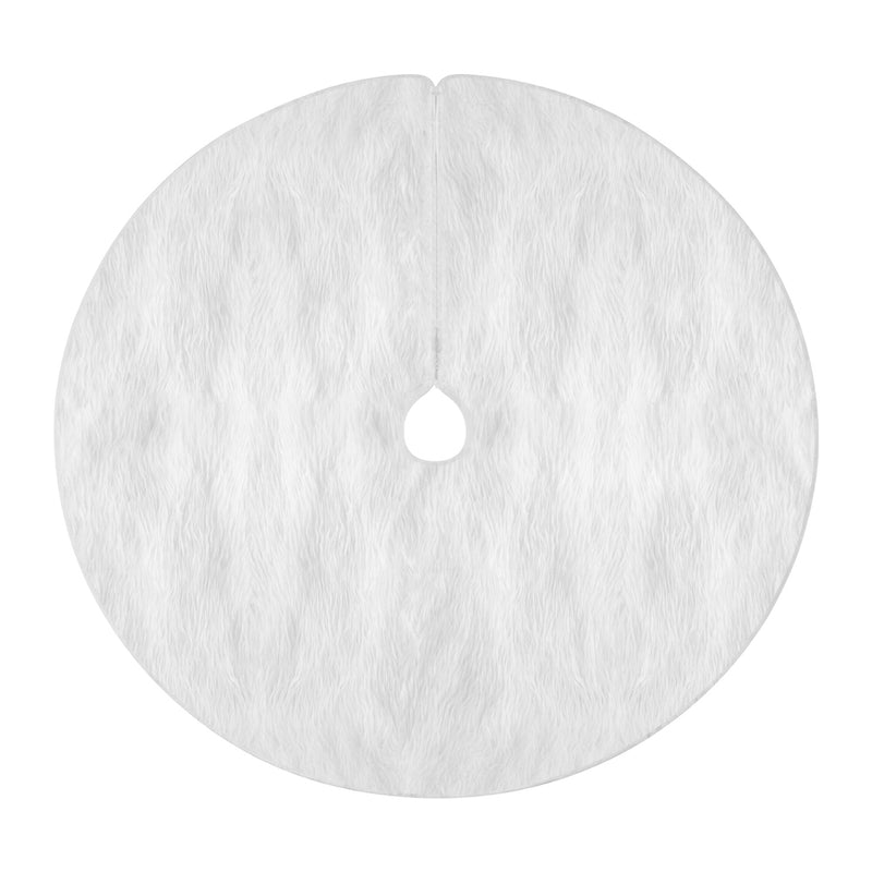 Jingle Jollys Christmas Tree Skirt 90cm Plush White Fluffy