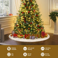 Jingle Jollys Christmas Tree Skirt 90cm Plush White Fluffy