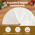 Jingle Jollys Christmas Tree Skirt 90cm Plush White Fluffy