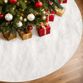 Jingle Jollys Christmas Tree Skirt 90cm Plush White Fluffy