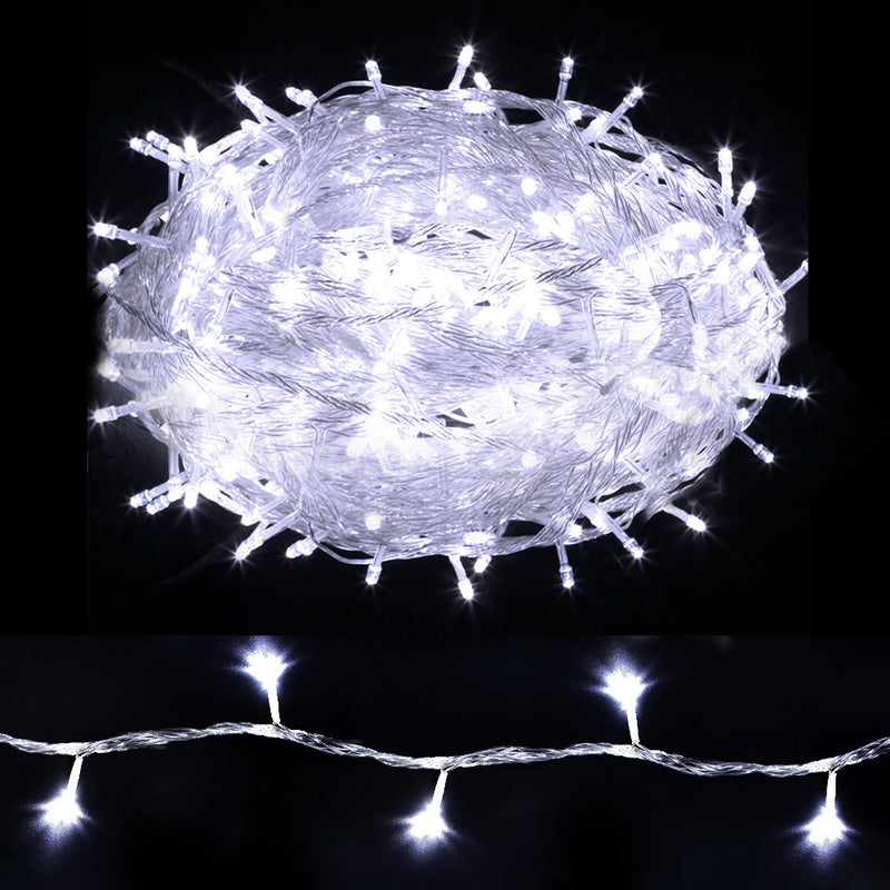 Jingle Jollys 100M 500 LED Cool White Christmas Fairy Lights