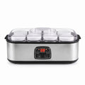 Devanti Yoghurt Maker Machine with 8x180ml Glass Cups Temp Control Black