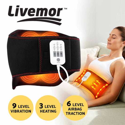 Livemor Lumbar Support Belt Airbag Heat Massage Sciatica Relief 124cm