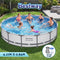 Bestway Swimming Pools Steel Above Ground Round Backyard Pool Set 4.27m White
