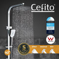 Cefito 10'' Rain Shower Head Set Handheld Square High Pressure Bathroom Chrome