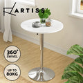 Artiss Bar Table Tables Kitchen Swivel Gas Lift Outdoor Round Metal White
