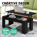 Artiss Coffee Table Lift Up Top Hidden Storage Drawer Shelf Laptop Desk Black