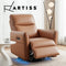 Artiss Swivel Recliner Chair PU Leather Rocking Reclining Sofa with LED Brow