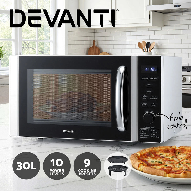 Devanti 30L Microwave Oven 4-IN-1 Air Fryer Convection Grill