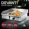 Devanti Commercial Electric Griddle BBQ Grill Pan Hot Plate Stainless Steel