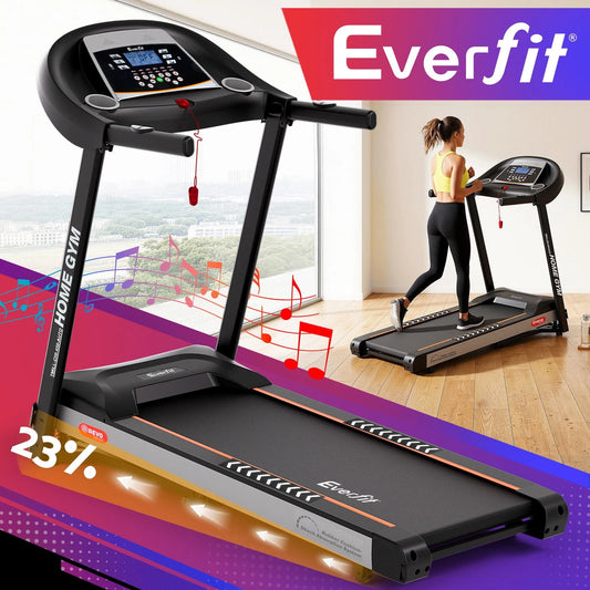 Everfit Treadmill Electric Auto Incline Home Gym Fitness Exercise Machine 450mm