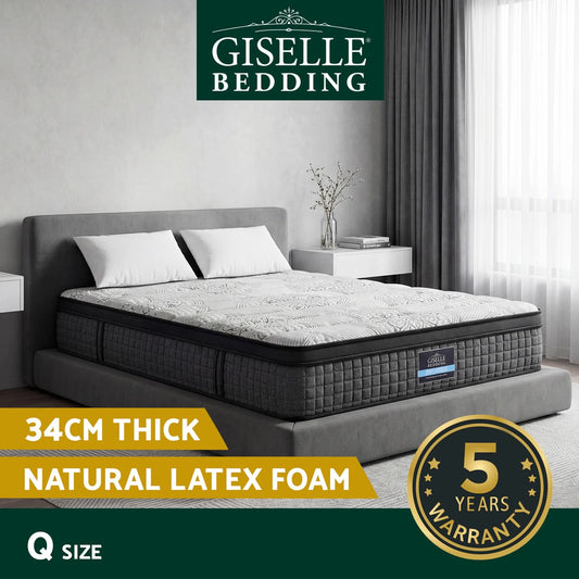 Giselle Bedding 34cm Mattress 9 Zone Latex Foam QUEEN