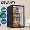 Devanti 105L Bar Fridge Glass Door Mini Fridge Countertop Freestanding Cooler BK