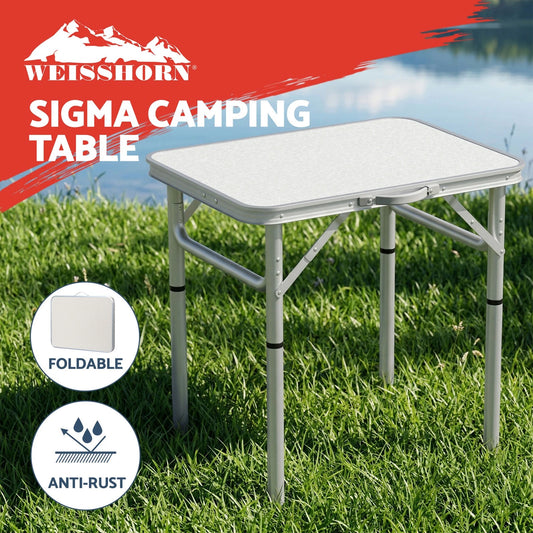Weisshorn Folding Camping Table Adjustable Portable Picnic Outdoor BBQ Desk 60CM