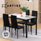 Artiss Dining Table and Chairs Set of 5 Glossy Marble Effect Home Kitchen Lounge