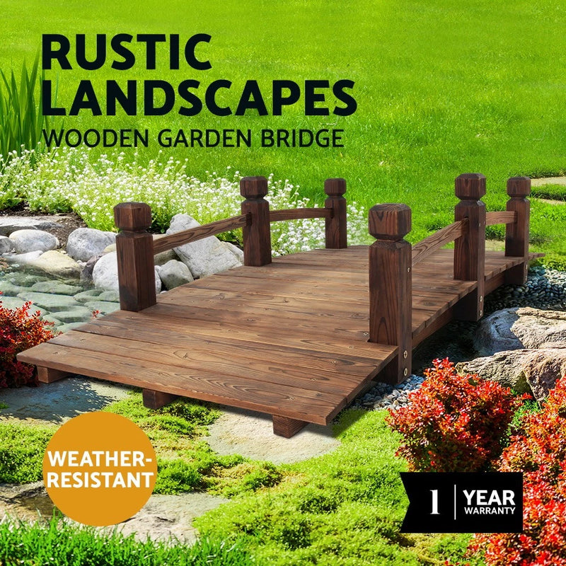 Gardeon Garden Wooden Rustic Bridge Decoration Decor Outdoor Ornaments Yard
