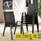 Gardeon 6PC Outdoor Dining Chairs Stackable Lounge Chair Patio Furniture Black