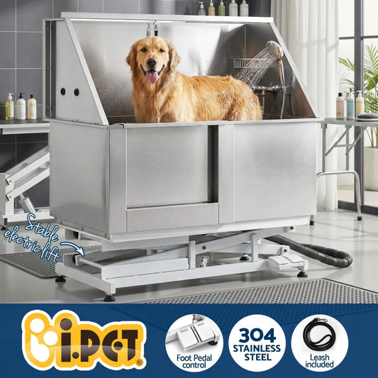 i.Pet Electric Pet Bath Tub Dog Grooming Stainless Steel Wash Station 127cm