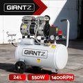 Giantz 24L Air Compressor Quiet 0.75HP Oil-Free Portable Tyre Inflator 40L/Min